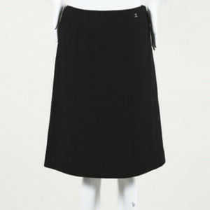 CHANEL silk COCO Mark Roll skirt P13253 black 38 main image 0